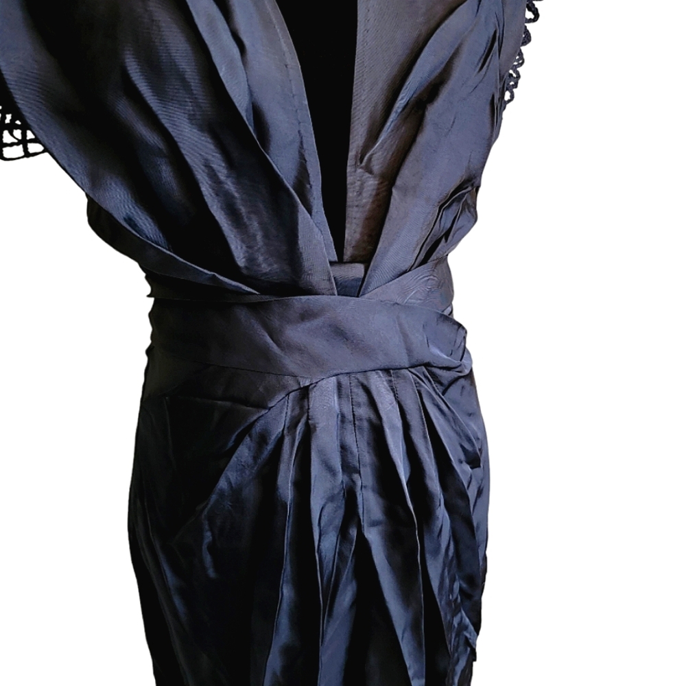 BCBGMAXAZRIA Navy Blue Iridescent Wrap Cocktail Dress NEW - Picture 15 of 16